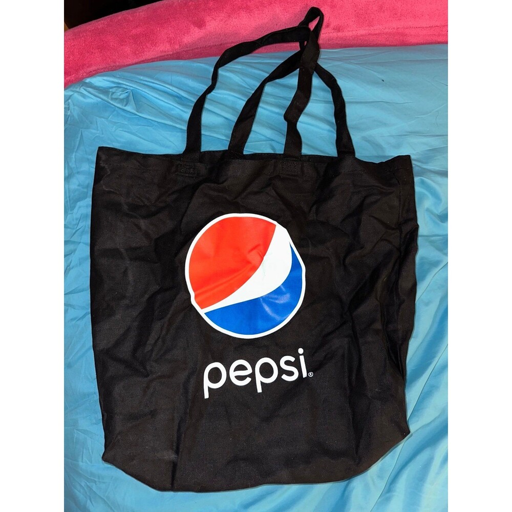 Pepsi Black Tote Bag Reusable Shopping Bag Large Logo Promo Tote